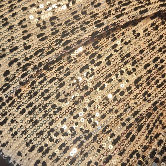 Gold Sequins Animal Print Bell Wide Leg Pants Fully Lined Size 2 - Picture 7 of 7